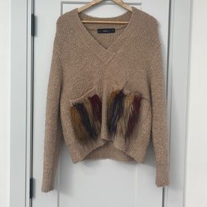 Zara V Neck Knit Sweater